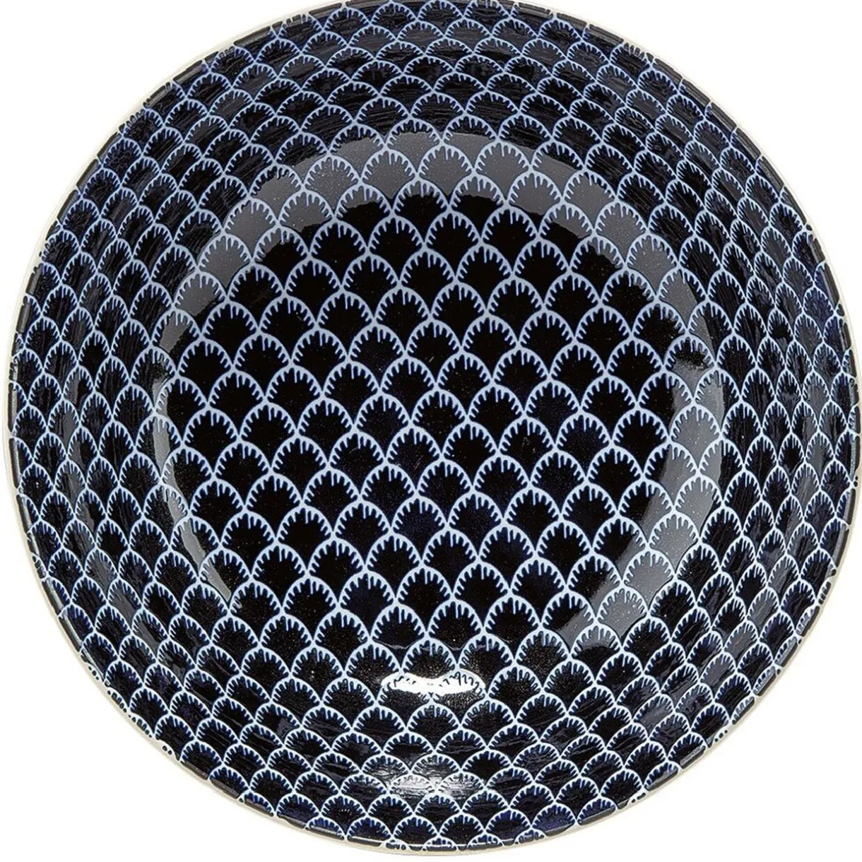 Saladier en porcelaine décor blanc et bleu^Gifi Hot