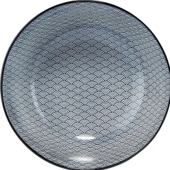 Saladier en porcelaine décor blanc et bleu^Gifi Hot