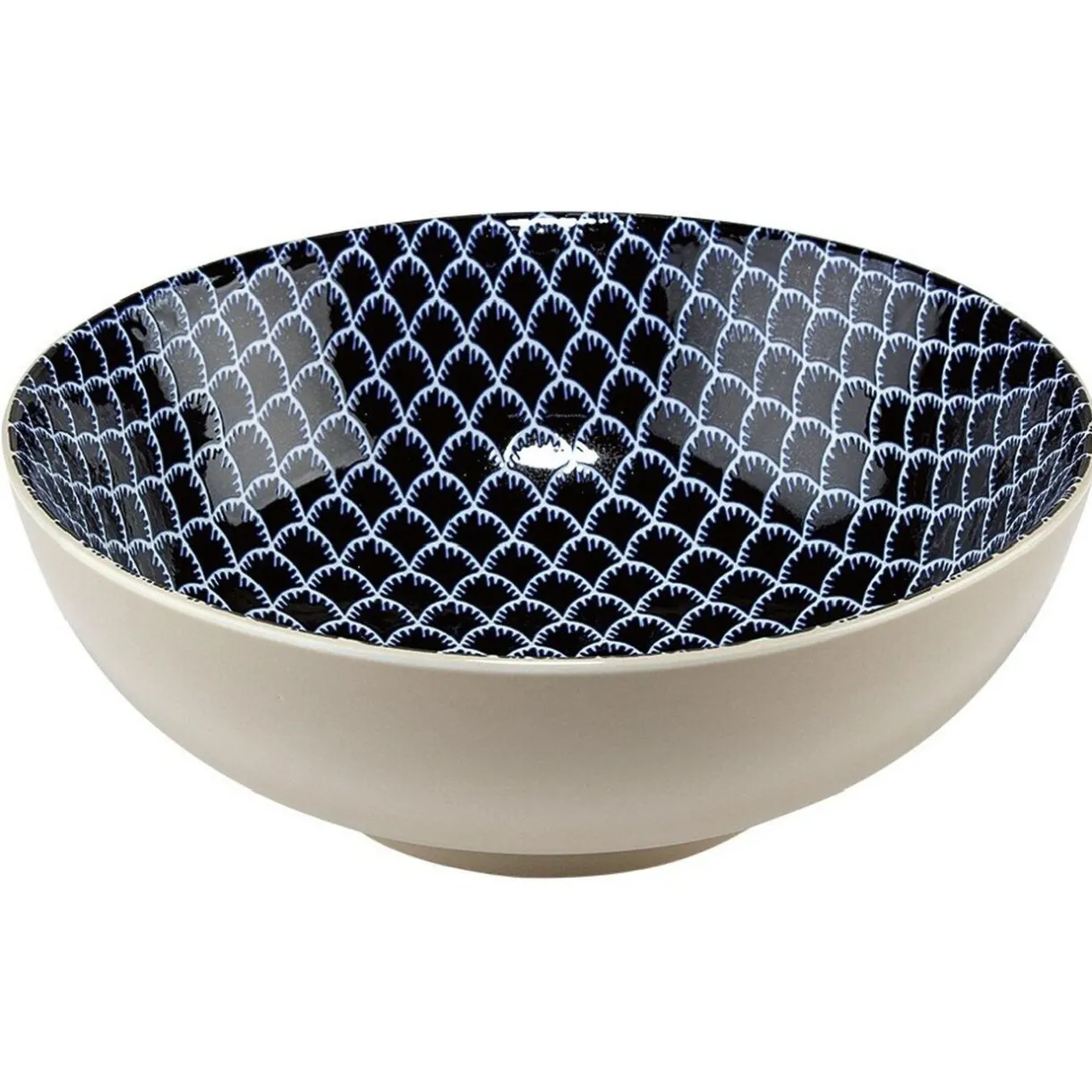 Saladier en porcelaine décor blanc et bleu^Gifi Hot