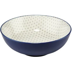 Saladier en porcelaine décor blanc et bleu^Gifi Hot