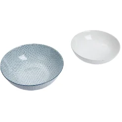Saladier en porcelaine motif graphique coloré x2^Gifi Online