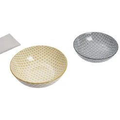 Saladier en porcelaine motif graphique coloré x2^Gifi Online