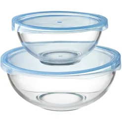 Saladier en verre avec couvercle x 2^Gifi Online