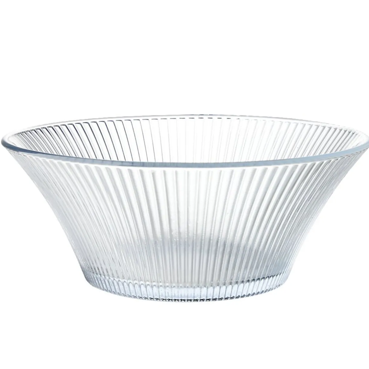 Saladier en verre strié vert Ø22xH8,8cm^Gifi New