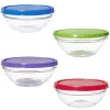 Saladier en verre x4 avec couvercle^Gifi Best