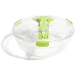 Saladier fraîcheur multicompartiments transparent et vert^Gifi Discount