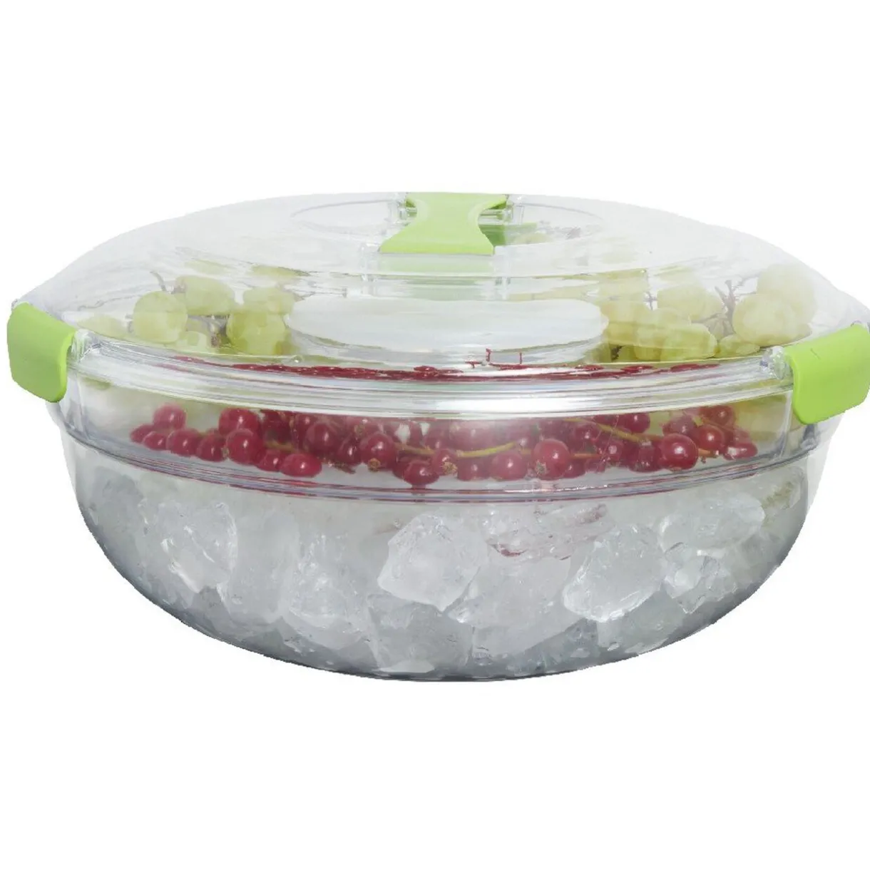 Saladier fraîcheur multicompartiments transparent et vert^Gifi Discount