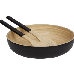 Saladier noir en bambou forme ronde^Gifi New
