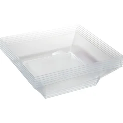 Saladier plastique carré transparent 22x22xH6,2 cm x12^Gifi Sale