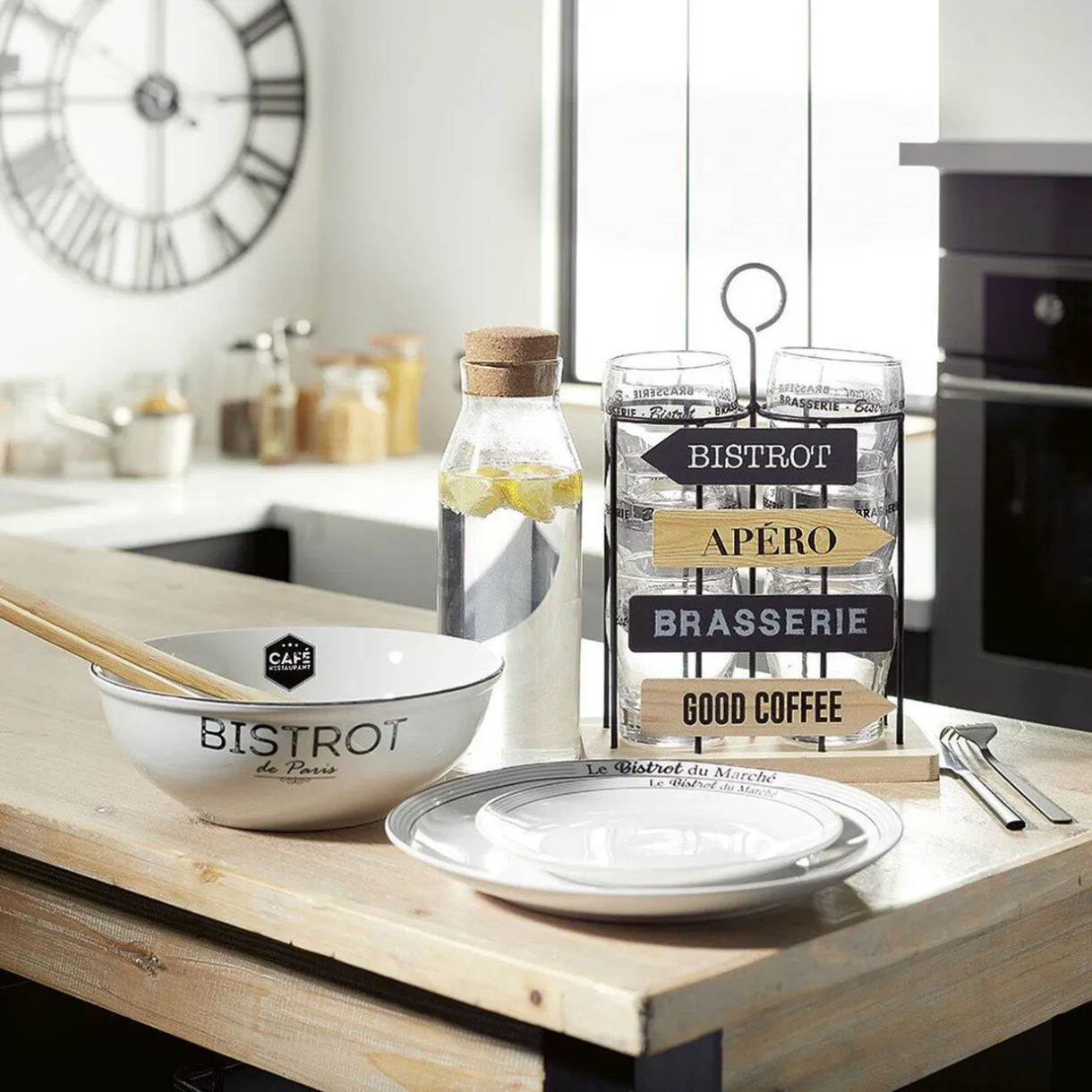 Saladier porcelaine blanc Bistrot de Paris^Gifi New