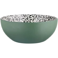 Saladier porcelaine porcelaine intérieur motif feuillage Ø23xH8,8cm^Gifi Discount