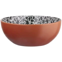 Saladier porcelaine porcelaine intérieur motif feuillage Ø23xH8,8cm^Gifi Discount