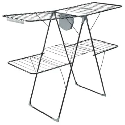 Entretien Du Linge|Gifi Séchoir horizontal 2 niveaux avec pochette 32 m gris et noir