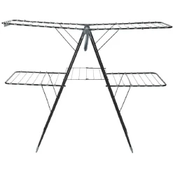 Entretien Du Linge|Gifi Séchoir horizontal 2 niveaux avec pochette 32 m gris et noir