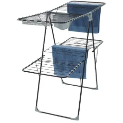 Entretien Du Linge|Gifi Séchoir horizontal 2 niveaux avec pochette 32 m gris et noir