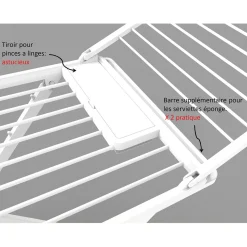 Entretien Du Linge|Gifi Séchoir pliable en résine étendoir à linge 21m