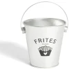 Seau à frites avec anse étain et inox gris Ø10,5xH7,5cm^Gifi Online