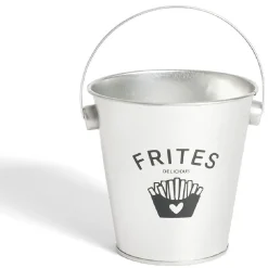 Seau à frites avec anse étain et inox gris Ø10,5xH7,5cm^Gifi Online