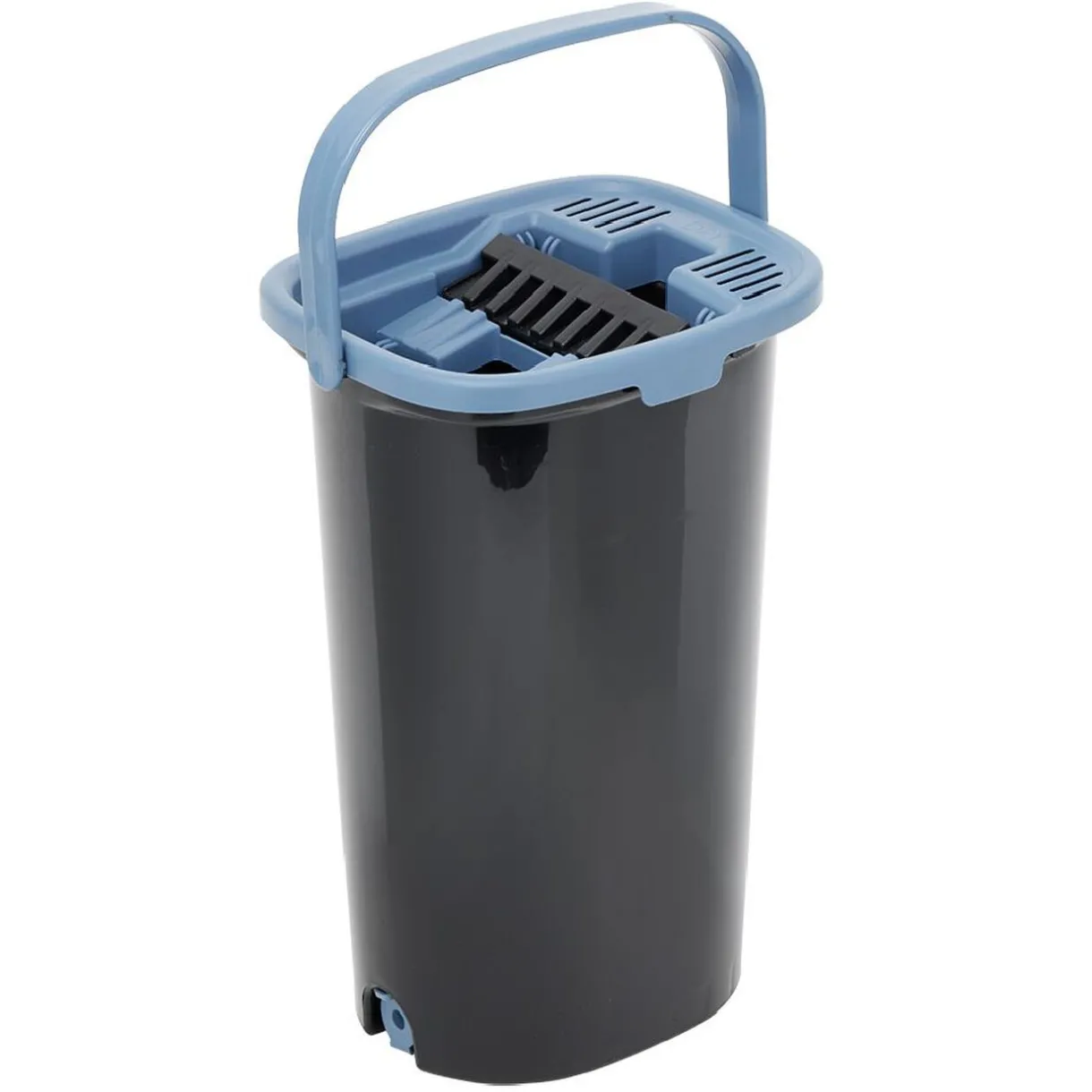 Nettoyage Et Entretien|Gifi Seau essoreur + balai plat noir et bleu 8L