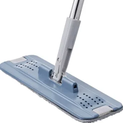 Nettoyage Et Entretien|Gifi Seau essoreur avec balai plat pliable gris et bleu 8 L