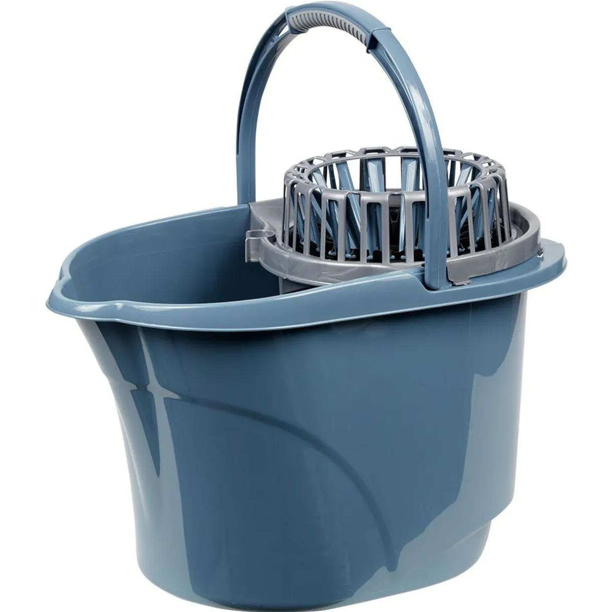 Nettoyage Et Entretien|Gifi Seau essoreur mécanique gris et bleu 17 L