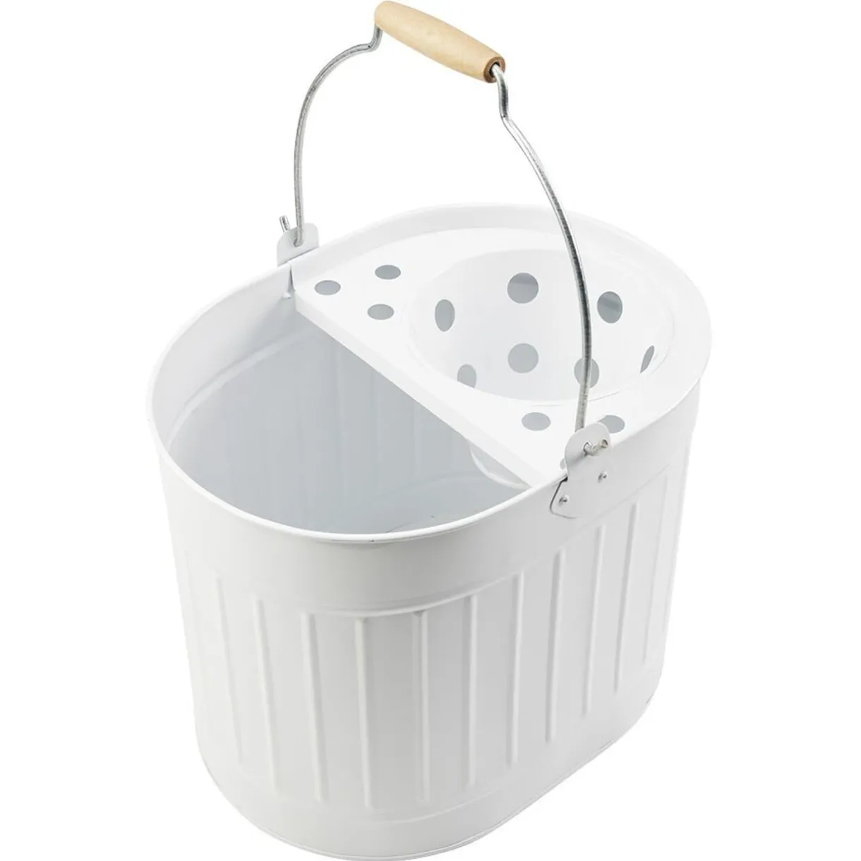 Nettoyage Et Entretien|Gifi Seau essoreur vintage métal et bois anti corrosion 14L