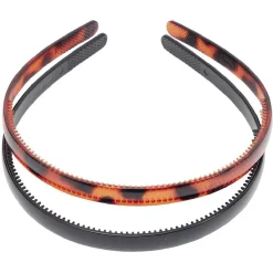 Clearance Gifi Serre tête plastique noir et marron x2