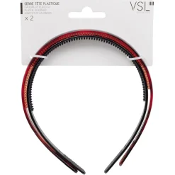 Clearance Gifi Serre tête plastique noir et marron x2