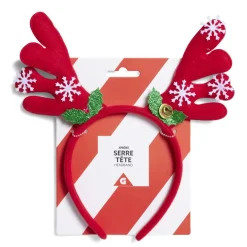 Sale Gifi Serre tête renne à grelots rouge et blanc