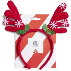 Sale Gifi Serre tête renne à grelots rouge et blanc
