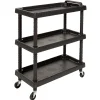 Online Gifi Servante à roulettes résine étagère ajustable noir