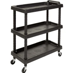 Online Gifi Servante à roulettes résine étagère ajustable noir