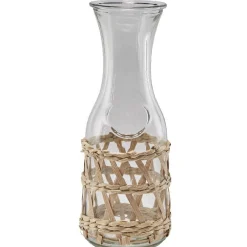 Service à boisson verre osier tressé naturel^Gifi