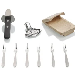 Service à huitres en inox et chêne 9 pièces^Gifi Best