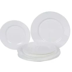 Service à vaisselle 12 pièces verre blanche^Gifi New