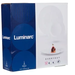 Service à vaisselle 12 pièces verre blanche^Gifi New