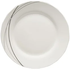 Service à vaisselle blanc lignes courbées noires et grises 8 pièces^Gifi Outlet