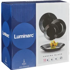Service à vaisselle Luminarc Harena noir 18 pièces^Gifi New