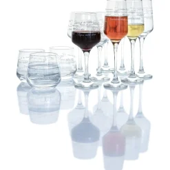 Service à verre transparent avec inscriptions phrases x12^Gifi New