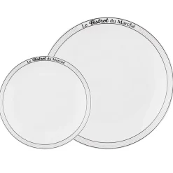 Service de table 12 assiettes porcelaine Le Bistrot du marché^Gifi