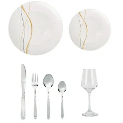 Service de table motif doré argenté pour 6 personnes^Gifi Sale