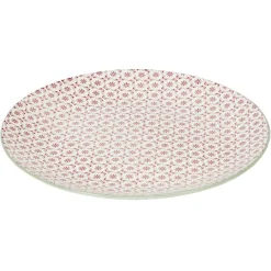 Service en porcelaine 18 pièces motif graphique beige et rouge^Gifi Clearance