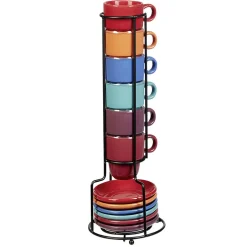 Nettoyage Et Entretien|Gifi Service tasse à café et soucoupe avec support x6