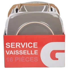 Service vaisselle 16 pièces gris^Gifi Outlet