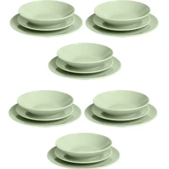 Service vaisselle 18 pièces céramique vert^Gifi Outlet