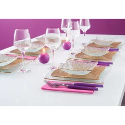 Service vaisselle doré transparent 18 pièces^Gifi Online