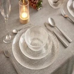 Service vaisselle en verre transparent^Gifi Clearance
