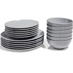 Service vaisselle gris 18pcs^Gifi New