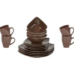 Service vaisselle marron 16 pièces^Gifi Best