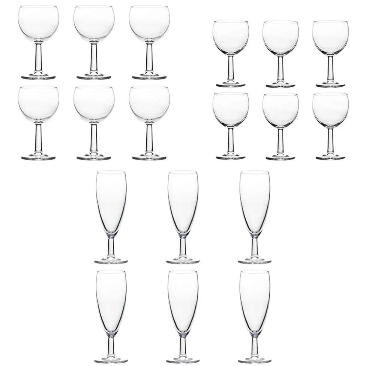 Service verre à pied ballon et flûte 18 pièces^Gifi Discount